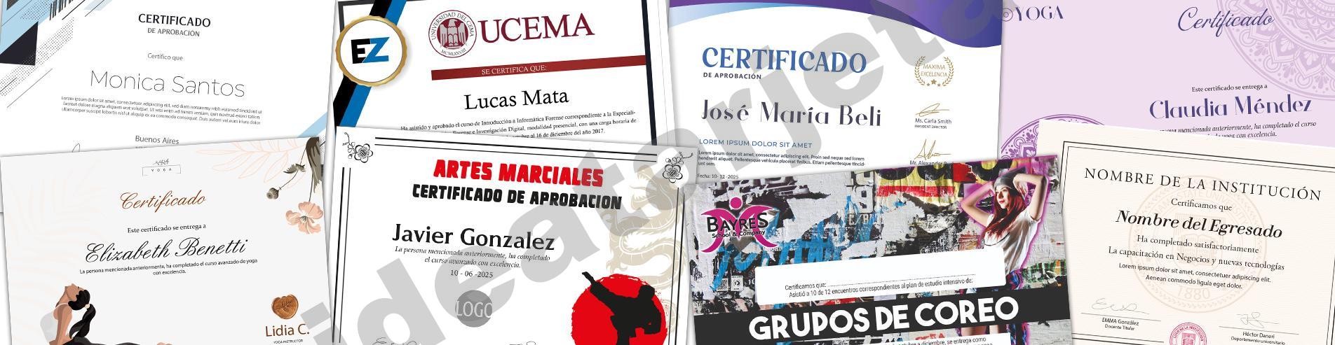 Diplomas y certificados para cursos Ideatarjeta.com.ar